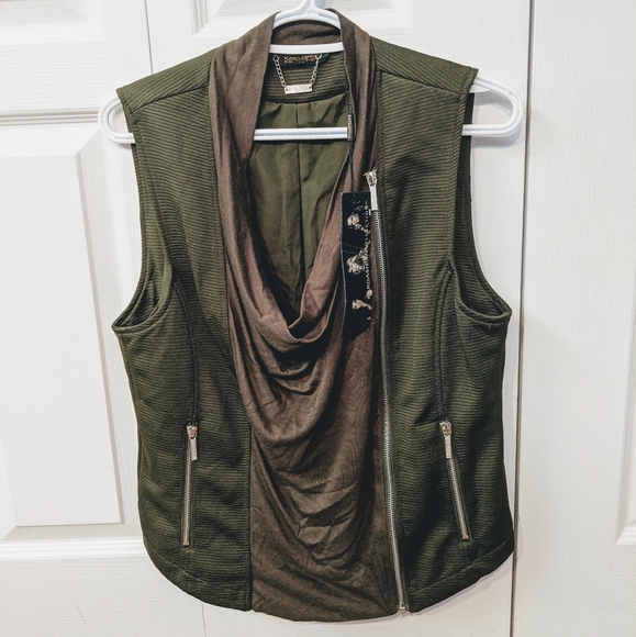 Rare Kim Kardashian Khaki Vest Jacket Sz L NWT - Picture 3 of 10
